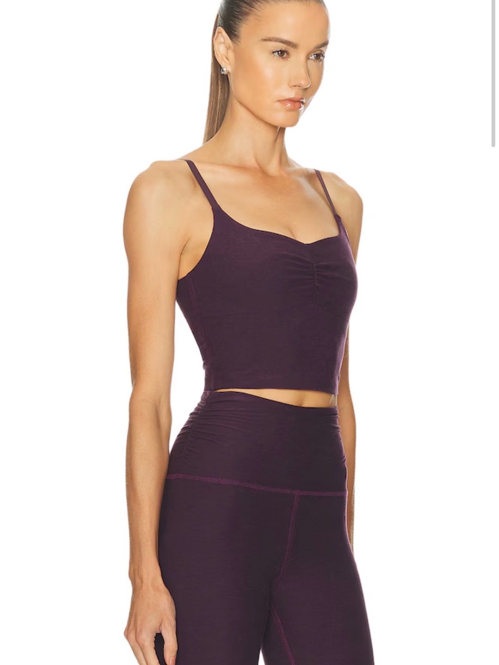 NWT Beyond Yoga Set: Raise The Barre Tank & Midi Legging Eggplant Purple Heather - Picture 3 of 10